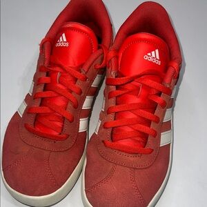 Adidas Scarlet Sneakers with Ivory Stripes